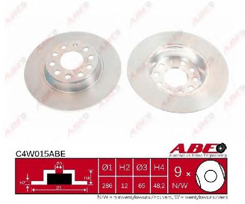 Disco de freno trasero C4W015ABE ABE