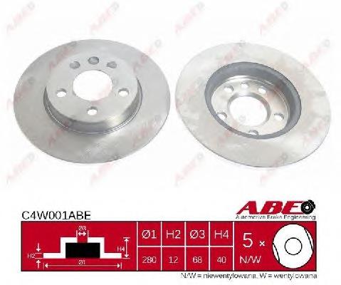 Disco de freno trasero ABE C4W001ABE precio, desde 27,89 EUR