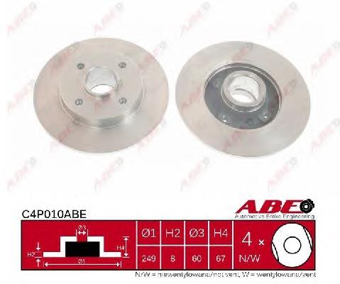 Disco de freno trasero C4P010ABE ABE