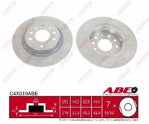 Comprar C4X019ABE ABE Disco de freno trasero