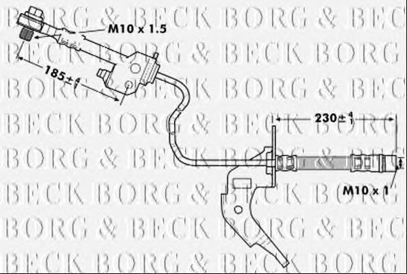 BBH7122 Borg&beck latiguillos de freno trasero derecho