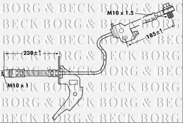 BBH7121 Borg&beck latiguillo de freno trasero izquierdo