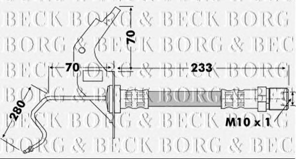 BBH7119 Borg&beck tubo flexible de frenos trasero izquierdo