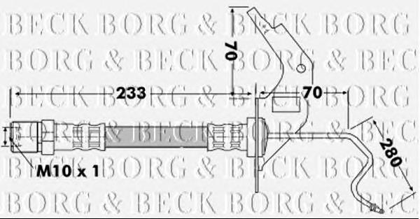 BBH7120 Borg&beck tubo flexible de frenos trasero derecho