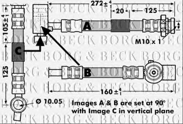 BBH7149 Borg&beck tubo flexible de frenos delantero derecho