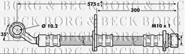 Tubo flexible de frenos delantero izquierdo BBH7016 Borg&beck