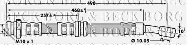 BBH7007 Borg&beck latiguillo de freno trasero izquierdo