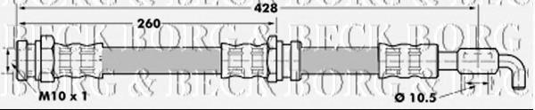 BBH7076 Borg&beck latiguillo de freno delantero