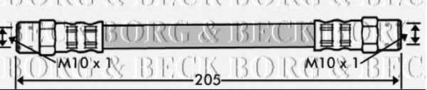BBH7340 Borg&beck latiguillo de freno trasero