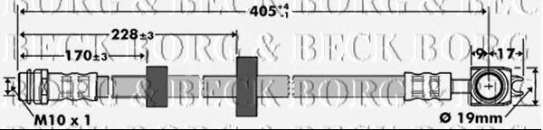 Latiguillo de freno delantero BBH7383 Borg&beck