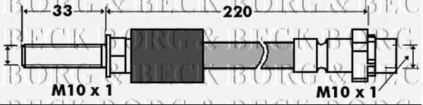 BBH7393 Borg&beck tubo flexible de frenos trasero