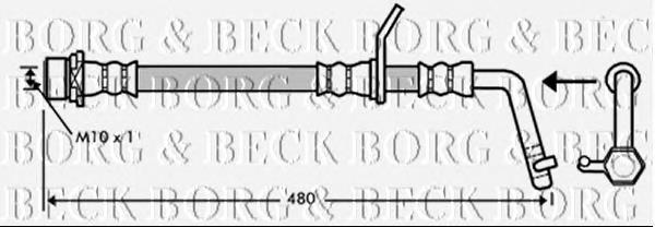 BBH7348 Borg&beck latiguillo de freno trasero izquierdo