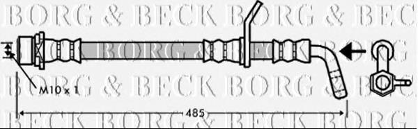 Tubo flexible de frenos trasero derecho BBH7349 Borg&beck