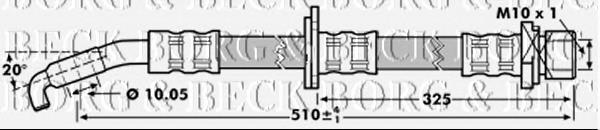 BBH7217 Borg&beck tubo flexible de frenos delantero derecho