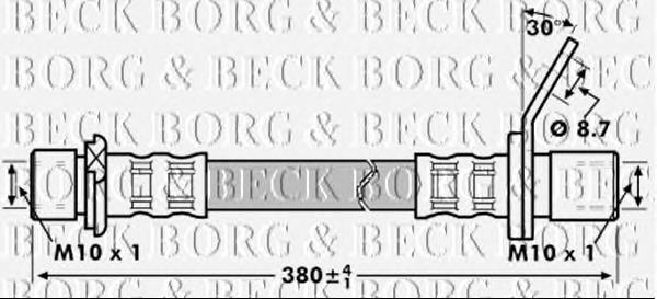 BBH7219 Borg&beck tubo flexible de frenos trasero derecho