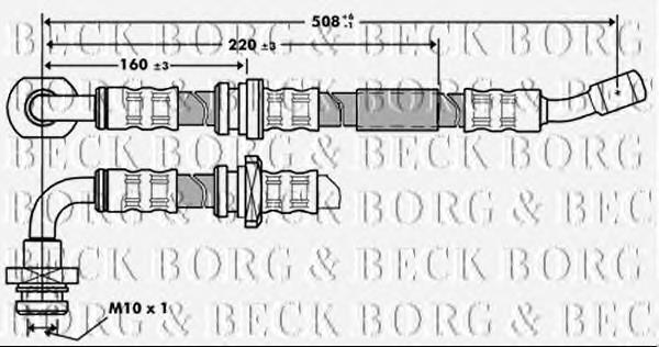 BBH7211 Borg&beck tubo flexible de frenos delantero izquierdo