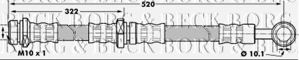 Tubo flexible de frenos delantero derecho BBH7196 Borg&beck