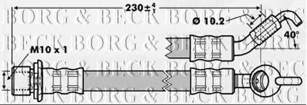 BBH7238 Borg&beck latiguillo de freno trasero