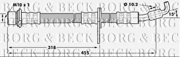BBH7239 Borg&beck latiguillo de freno delantero