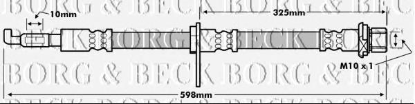 Tubo flexible de frenos delantero izquierdo BBH7248 Borg&beck