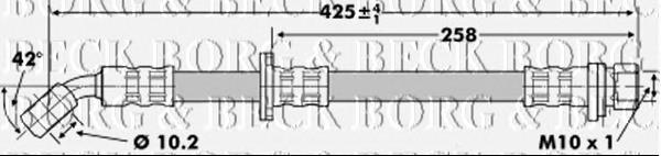 BBH6743 Borg&beck latiguillo de freno trasero izquierdo