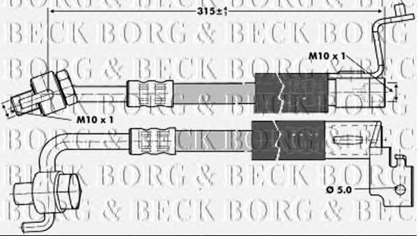 Tubo flexible de frenos delantero izquierdo BBH6694 Borg&beck