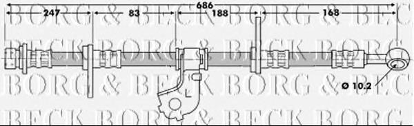 BBH6697 Borg&beck tubo flexible de frenos delantero izquierdo