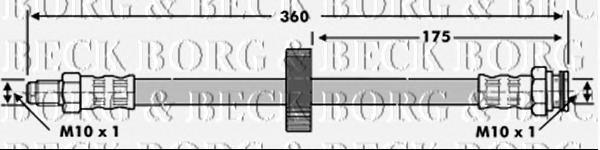 BBH6775 Borg&beck tubo flexible de frenos trasero