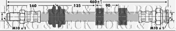 Latiguillo de freno delantero BBH6778 Borg&beck