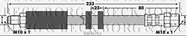 BBH6761 Borg&beck tubo flexible de frenos trasero