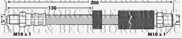 BBH6764 Borg&beck tubo flexible de frenos trasero