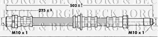 BBH6763 Borg&beck tubo flexible de frenos trasero