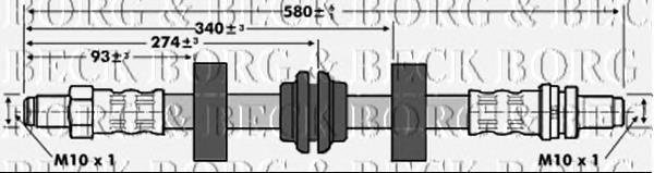 BBH6597 Borg&beck tubo flexible de frenos trasero