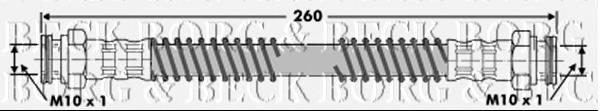 BBH6644 Borg&beck tubo flexible de frenos trasero derecho