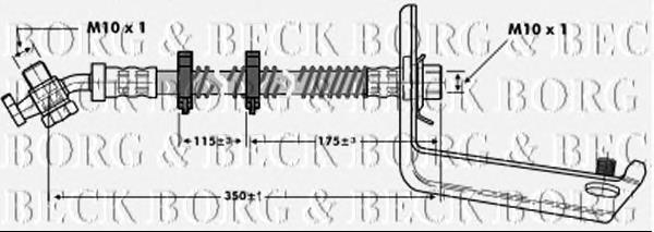 BBH6805 Borg&beck latiguillos de freno trasero derecho