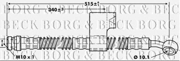 Tubo flexible de frenos delantero izquierdo BBH6798 Borg&beck