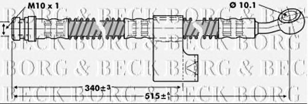 Tubo flexible de frenos delantero derecho BBH6799 Borg&beck