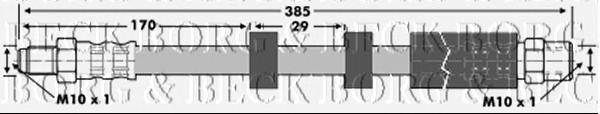 Tubo flexible de frenos trasero BBH6871 Borg&beck