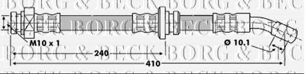 Latiguillo de freno delantero BBH6877 Borg&beck