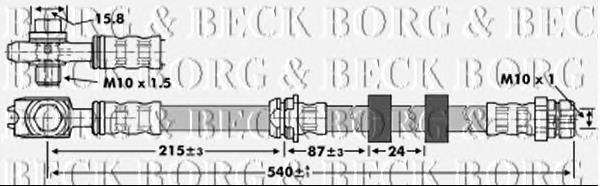 BBH6851 Borg&beck latiguillo de freno delantero