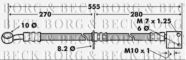 Tubo flexible de frenos delantero izquierdo BBH7444 Borg&beck