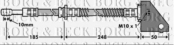 BBH7462 Borg&beck tubo flexible de frenos delantero izquierdo