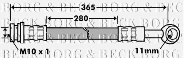 BBH7465 Borg&beck tubo flexible de frenos trasero derecho