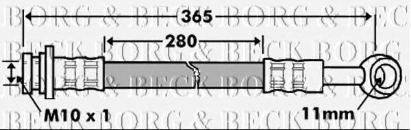 BBH7464 Borg&beck latiguillo de freno trasero izquierdo