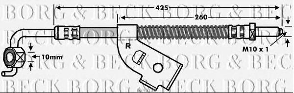 Tubo flexible de frenos delantero derecho BBH6150 Borg&beck