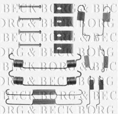 BBK6054 Borg&beck Kit de montaje de zapatas de freno traseras