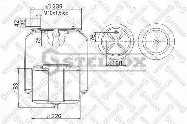 9067601SX Stellox muelle neumático, suspensión, eje delantero