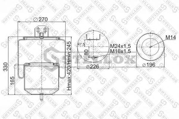 9078031SX Stellox muelle neumático, suspensión