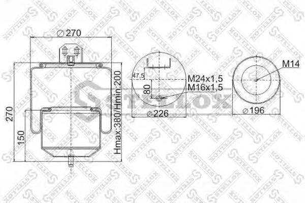 9078041SX Stellox muelle neumático, suspensión