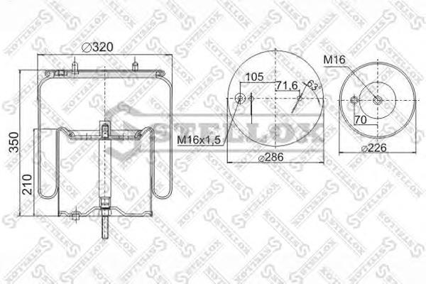 9049131SX Stellox muelle neumático, suspensión, eje trasero